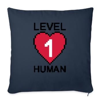 Niveau cardiaque 1 - Housse de coussin décorative 45 x 45 cm - bleu marine - Devant