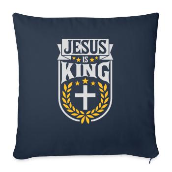 jesus is king quote - Sofa pillowcase 17,3'' x 17,3'' (45 x 45 cm) - navy - Front