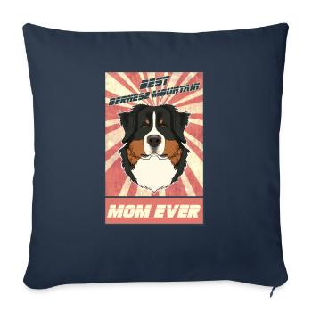 Meilleure maman de chien de montagne bernois de tous les temps - Housse de coussin décorative 45 x 45 cm - bleu marine - Devant