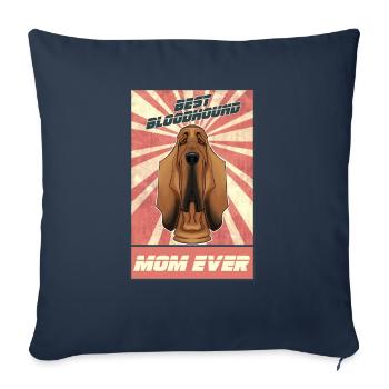 Meilleure maman limier de tous les temps I amant de limier - Housse de coussin décorative 45 x 45 cm - bleu marine - Devant