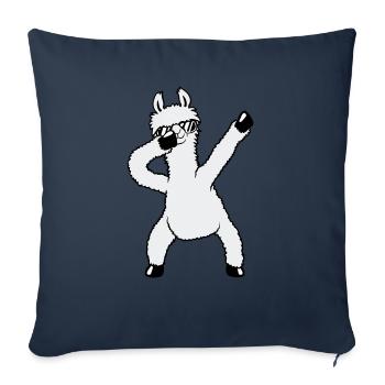 Funny Dabbing Dab Dance Llama Cool Sunglasses - Sofa pillowcase 17,3'' x 17,3'' (45 x 45 cm) - navy - Front