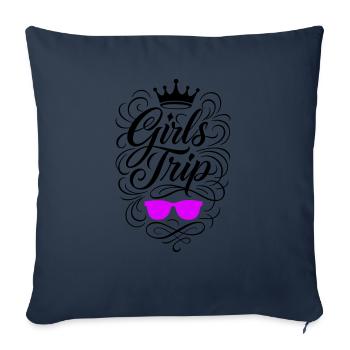 Voyage Filles Vacances Voyage Filles - Housse de coussin décorative 45 x 45 cm - bleu marine - Devant