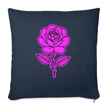 Rose Contour - Housse de coussin décorative 45 x 45 cm - bleu marine - Devant