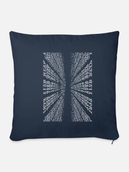 Vertikaler Binärcode - Sofakissenbezug 45 x 45 cm - Navy