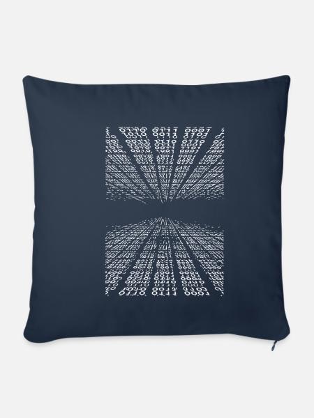 Horizontaler Binärcode - Sofakissenbezug 45 x 45 cm - Navy