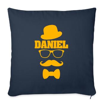 Cadeau pour Daniel - Housse de coussin décorative 45 x 45 cm - bleu marine - Devant
