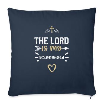 Le Seigneur est ma forteresse - Jésus - Housse de coussin décorative 45 x 45 cm - bleu marine - Devant