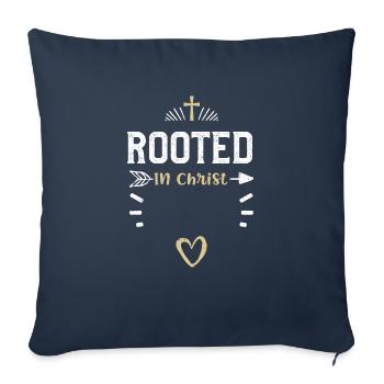 Rooted In Christ - Jesus - Sofa pillowcase 17,3'' x 17,3'' (45 x 45 cm) - navy - Front