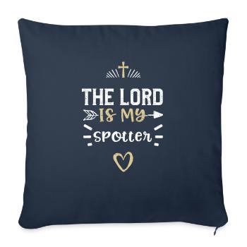 Le Seigneur est mon observateur - Jésus - Housse de coussin décorative 45 x 45 cm - bleu marine - Devant