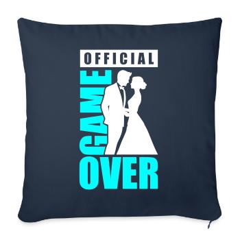 Jeu de couple de mariage sur le couple de mariage Jga - Housse de coussin décorative 45 x 45 cm - bleu marine - Devant