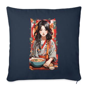 Ramen Anime Popart Japanese Noodle Soup - Sofa pillowcase 17,3'' x 17,3'' (45 x 45 cm) - navy - Front