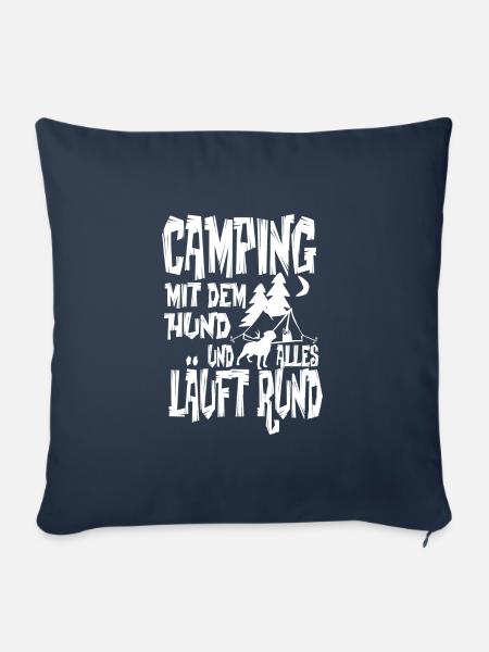 Camping Hund - Sofakissenbezug 45 x 45 cm - Navy