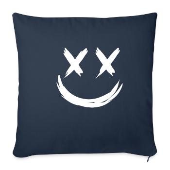 Smile with crossed eyes - Sofa pillowcase 17,3'' x 17,3'' (45 x 45 cm) - navy - Front