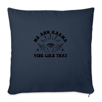 Moi et Karma Vibe Comme ça Le karma est un chat - Housse de coussin décorative 45 x 45 cm - bleu marine - Devant