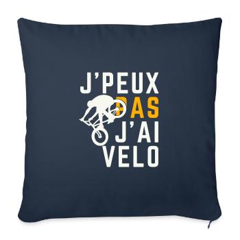 J peux pas j ai Vélo - Housse de coussin décorative 45 x 45 cm - bleu marine - Devant