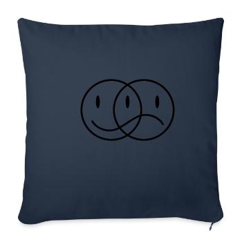 Drôle de smile qui est le sourire et le chagrin - Housse de coussin décorative 45 x 45 cm - bleu marine - Devant