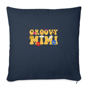 Groovy Mimi Retro Family Baby Shower Fête des mères - Housse de coussin décorative 45 x 45 cm - bleu marine - Devant