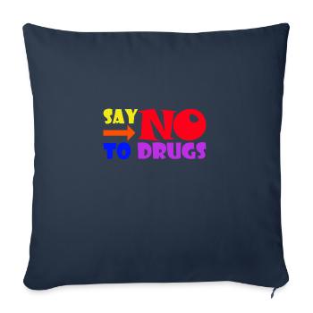 Rétro dit non aux drogues - Housse de coussin décorative 45 x 45 cm - bleu marine - Devant