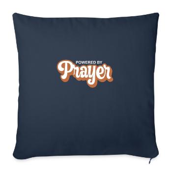Powered by Prayer Priest Church Wear Christian - Sofa pillowcase 17,3'' x 17,3'' (45 x 45 cm) - navy - Front