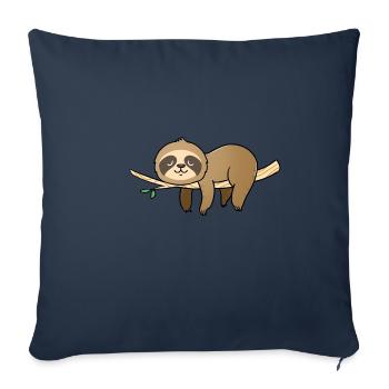 Paresseux dort sur une branche - Housse de coussin décorative 45 x 45 cm - bleu marine - Devant