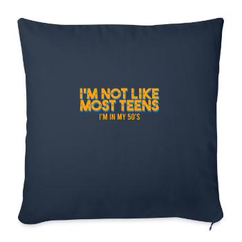Citation sarcastique Je ne suis pas comme la plupart des adolescents que je suis dans mon - Housse de coussin décorative 45 x 45 cm - bleu marine - Devant