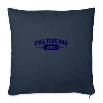 Papa Temps plein Parent seul Papa - Housse de coussin décorative 45 x 45 cm - bleu marine - Devant