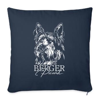 BERGER PICARD Portrait Dogs Dog Wilsigns - Sofa pillowcase 17,3'' x 17,3'' (45 x 45 cm) - navy - Front