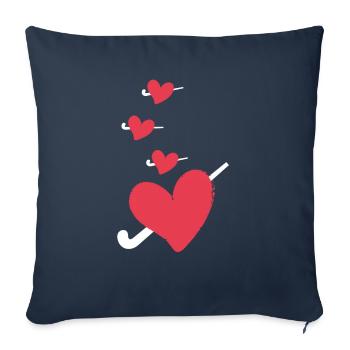 hockey sur gazon hockey hockey passion hockey sur gazon - Housse de coussin décorative 45 x 45 cm - bleu marine - Devant