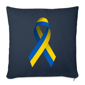 Signe de paix de l’Ukraine - Housse de coussin décorative 45 x 45 cm - bleu marine - Devant