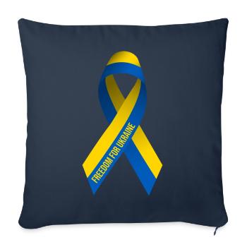 Boucle de la liberté pour l’Ukraine - Housse de coussin décorative 45 x 45 cm - bleu marine - Devant