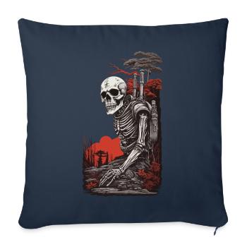 Occult Steampunk Apocalypse Gothic Skeleton Design - Sofa pillowcase 17,3'' x 17,3'' (45 x 45 cm) - navy - Front