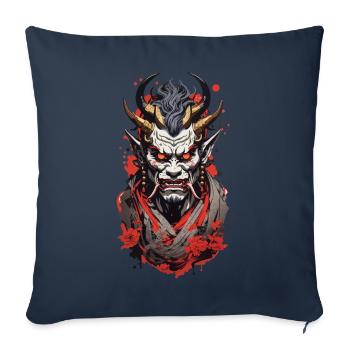 Japanese Oni Demon Retro Manga Design Style - Sofa pillowcase 17,3'' x 17,3'' (45 x 45 cm) - navy - Front