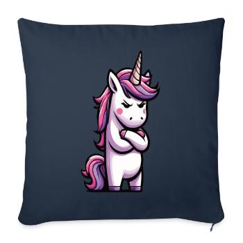 Einhorn Einhörner Einhornfan Einhornliebhaber - Sofakissenbezug 45 x 45 cm - Navy - Vorne
