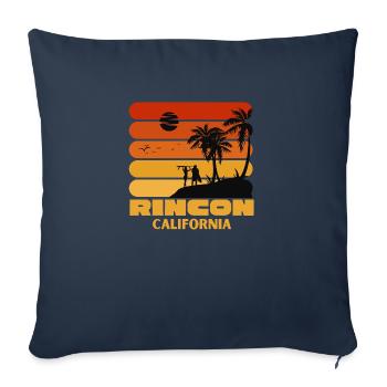 Surfing Vintage Rincon Beach California Retro Surf - Sofa pillowcase 17,3'' x 17,3'' (45 x 45 cm) - navy - Front