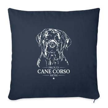 Cane Corso Maman Chien Chien Wilsigns - Housse de coussin décorative 45 x 45 cm - bleu marine - Devant