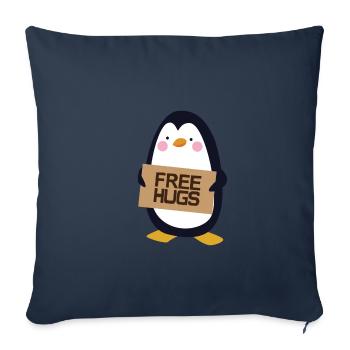 Free Hugs Penguin - Sofa pillowcase 17,3'' x 17,3'' (45 x 45 cm) - navy - Front