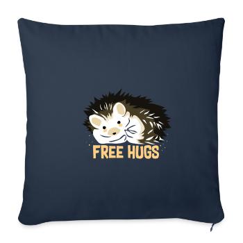 Hugging hedgehogs - Sofa pillowcase 17,3'' x 17,3'' (45 x 45 cm) - navy - Front