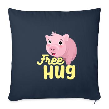 Hug Pig - Sofa pillowcase 17,3'' x 17,3'' (45 x 45 cm) - navy - Front