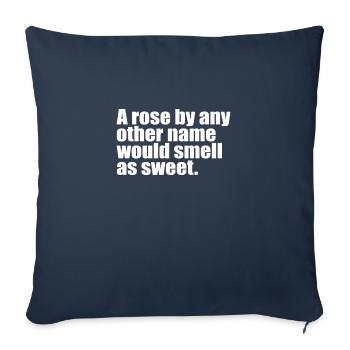 Une rose par n’importe quel autre nom citation - Housse de coussin décorative 45 x 45 cm - bleu marine - Devant