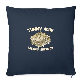 Maux de ventre Lasagne Survivant Drôle de nourriture préférée - Housse de coussin décorative 45 x 45 cm - bleu marine - Devant