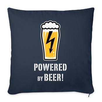Powered By Beer! (Ale / Flash / NEG) - Sofa pillowcase 17,3'' x 17,3'' (45 x 45 cm) - navy - Front