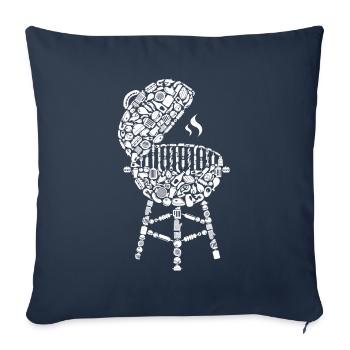 Grill BBQ Barbecue Grill Master Grilling Men - Housse de coussin décorative 45 x 45 cm - bleu marine - Devant