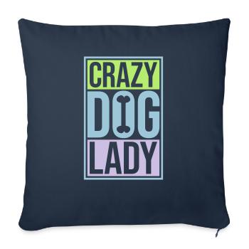 crazy dog lady Zitat - Sofakissenbezug 45 x 45 cm - Navy - Vorne