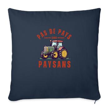 Pas de pays sans paysans - Housse de coussin décorative 45 x 45 cm - bleu marine - Devant