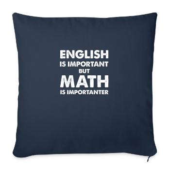 L’anglais est important, mais les mathématiques sont importantes - Housse de coussin décorative 45 x 45 cm - bleu marine - Devant