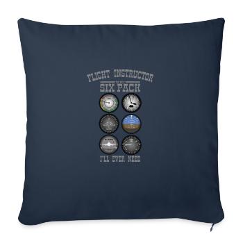 FLIGHT INSTRUCTOR SIXPACK Gift For Flight Instructors - Sofa pillowcase 17,3'' x 17,3'' (45 x 45 cm) - navy - Front