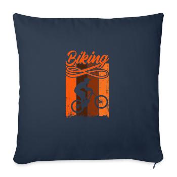 MOUNTAIN BIKE DOWNHILL Mountain Biker Mountain Bike - Sofa pillowcase 17,3'' x 17,3'' (45 x 45 cm) - navy - Front
