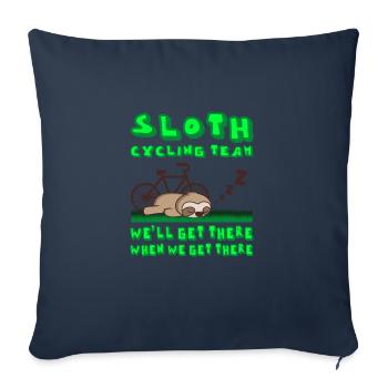 SLOTH CYCLING TEAM Bicycle Funny Cycling - Sofa pillowcase 17,3'' x 17,3'' (45 x 45 cm) - navy - Front