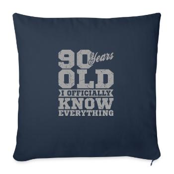 90 ANS VIEUX 90 anniversaire Grand-père Drôle - Housse de coussin décorative 45 x 45 cm - bleu marine - Devant