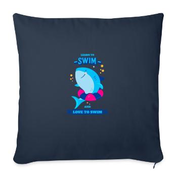 Schwimmen Lernen apprendre à nager et aimer nager - Housse de coussin décorative 45 x 45 cm - bleu marine - Devant